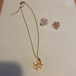 Lovely Lotus Post Earrings and Necklace Set
